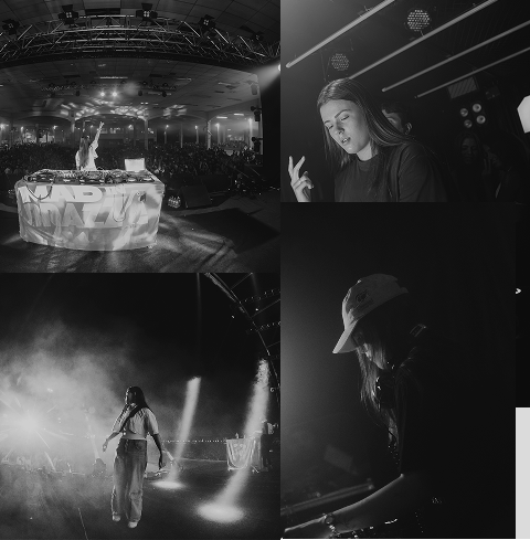 Montagem de fotos de studio e palco